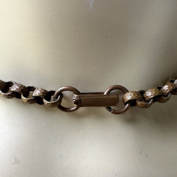 Vintage Bell Trading Post Solid Copper Huge Native American Kachina Necklace 18" - Picture 5 of 8